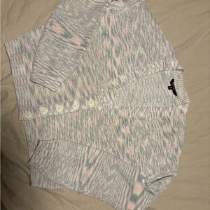 George Pastel Pink & Light Blue Marled Knit Cardigan